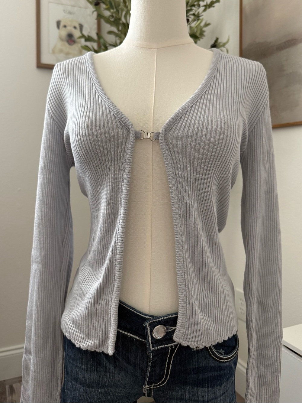 Vintage 1998 G.A.S. Great American Sweater Ribbed Clasp Cardigan S